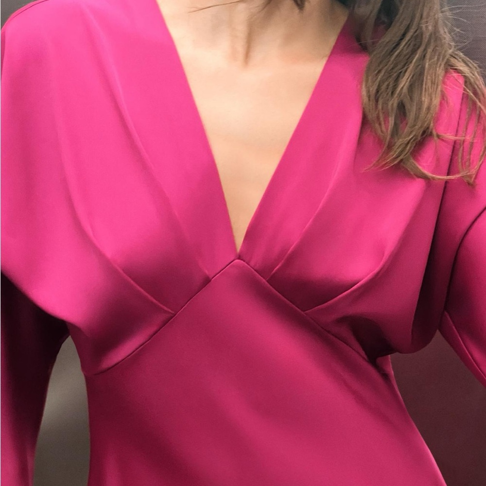 Zara limited edition satin effect midi dress - Picture 3 of 9